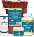 Psoriasis Care Kit - Termasuk Teh Saffron Amerika, Slippery Elm Bark Powder, Psoriasis Scalp dan Body Wash, dan Psoriasis Cream. 4 Items Direkomendasikan dalam Buku Penyembuhan Psoriasis oleh Dr. John Pagano