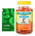 Zero Sugar Vitamin C Gummies Dieter Suplemen, 250 mg, 120 Ct Bundle dengan Eksklusif Vitamin & Mineral - A sampai Z - Lebih baik Ligth & Spring Guide