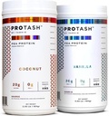 Paket 2: 124; Powder Vegan Protein oleh Tashie, 20g Pea Protein untuk Pria dan Wanita, Non GMO, Zero Sugar, Berisi Probiotik & HMB (Vanilla & Coconut)