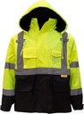 Troy Safety Men Ansi Class 3 High Visibility Safety Bomber Jacket With Zipper, PVC Pocket, Black Bottom, Qty 1 (Medium, Lime Green)