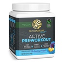 Sunwarrior Pre Workout Powder Energy Drink Vegan-Based Supplement Pompa, Hydrate, Focus, Endurance, & Power Builder Blue Raspberry Pineapple Flavardings 30 Pretraining Aktif