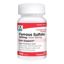 Kualitas Pilihan Besi 65 mg (325 mg Sulfate) Tinggi Potency Besi Tambahan Tablet dalam 100 Count Bottles