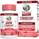 MaryRuth Organic Cranberry Gummies - 500mg Suplemen 124; Tract Kesehatan Urinary untuk Perempuan 124; dengan D Mannose 124; Tradisional Gunakan 124; USDA Organik 124; Vegan 124; Non GMO 124; 30 Servis