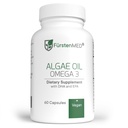 FürstenMED Algae Oil Vegan Omega 3 - Heart, Brain & Gabungan Dukungan Kesehatan - 2000mg Algae Oil yang 700mg DHA & 320mg EPA + 3, 6g Vitamin E per Daily Dose - Estimitent Acids