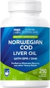 Rite Aid Cod Liver Oil Softgeels 250 Count, dengan EPA dan DHA, Mendukung Hati, Otak dan Vision Kesehatan