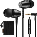 LUDOS OMNITONE Wired Earbuds in-Ear Headphone, 5 TAHUN Warranty, Earphone with Microphone, 3.5 mm Jack Corded Ear Buds, Konferensi Videoconference for iPhone, Samsung, Computer, Laptop, Kid, School Students