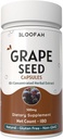 Grape Seed Capsules 500mg 124; Vitis vinifera Konsentrasi 10: 1 Ekstrak Powder 124; Suplemen Natural Herbal, Non-GMO, Gluten- Free Formula (180 Cacah (Paket 1)