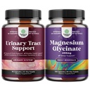 Bundle of D Mannose Capsules for Urinary Tract Health for Women Fast Acting Super Concentracted Cranberry 90ct and Pure Magnesium Glycinate 400mg Per Serving for Mood Sleep and Relaxation