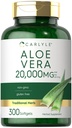 Carlyle Aloe Vera Softgel Capsules 20.000mg 124; 300 Count 124; Aloe Vera Gel Suplement = 124- GMO, Gluten Free