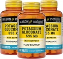 Mason Natural Potasium Gluconate 595 mg, 300 Day Supply, 100 Tablet (Paket 3)