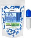 XPRS Nutra Ukuran 1 Kapsul Kosong - 500 Cacah Katup Gelatin Kosong - Pill DIY Filling - Capsule Bovine Pure Pill Gel Caps untuk Doit- Yourself Suplemen (Blue / White)