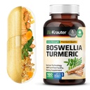 BIO KRAUTER Turmeric Suplemen dengan Boswellia Extract Capsules - 2000 mg Blend - 100 Count - Vegan Boswellia Turmeric (Curcumin) - Formula w / Black Pepper