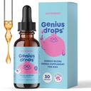 JoySpring Genius Drops for Kids 124; Clinically Proven Focus Supplement £124; Liquid Herbal Focus Suplement with Ginkgo Biloba for Kids (1 fl oz) 30 Servings