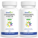 Lipomal Fisetin dengan Quercetin Suplemen 1200 mg per Serving, Absorpsi Tinggi Antioksidasi untuk Perempuan, Pria, Non-GMO, Bebas, 2 Botol-120 Softgels
