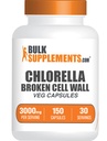 BulkSuplements.com Chlorella Capsules - Broken Cell Wall, Chlorella Suplement - Superfood Suplement, Vegan & Gluten Bebas, 5 Kapsul per Serving, 150 Count (Paket 1)