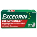 Caplet Excedrin Migraine Relief untuk Gejala Migraine, Acetaminophen 250mg, Aspirin 250mg, Caffeine 65mg, Pain Reliever, 100 Count