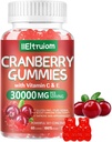 Cranberry Gummies Urinary Tract Health for Women & Men, 50X Concentract Extrac, Vitamin C & E, Cranberry Gummies for Women with Hibiscus to support Immune, 60 Counts