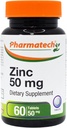 Zinc 50 mg, Suplemen Dukungan Imune, Gluconate Shilated, Antioksidan Mineral untuk Kesehatan Pria dan Wanita, Acne, Mudah ditelan, 60 Tablet