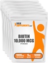 BulkSuplements.com Biotin 10000mcg Powder - Vitamin for Hair, Skin and Nails - seperti Vitamin B7, Gluten Free, 1000mg per Serving (10mg Biotin), 5kg (11 lbs) (Paket 5)