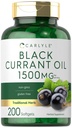 Carlyle Black Currant Oil Softgeels 124; 1500mg 124; 200 Count 124; Non- GMO dan Gluten Free Formula 126; Minyak Benih Currant Hitam