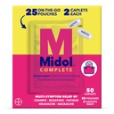 Midol Complete On The Go Caplets with Acetaminopenhen for Menstrual Symptom Relief, Period Cramp and Menstrual Pain Relief, 50 Count (25 Pouches of 2)