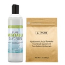 PURE ORIGINAL INGREDIENTS Hyaluronic Acid dan Vegetable Glycerin Bundle, Berbagai Sizes, Tingkat Makanan, Oderless