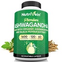 Nutrivena Ashwagandha untuk Pria & Perempuan - 1600mg - Enhanced with Black Pepper - High- Absorpsi Root Pounder Ashwagandha Suplemen untuk Keseimbangan Mood, Reserve Tidur Penuh, & Fokus - 120 Vegan Capsules