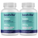 Koenzim BESTVITE CoQ10 100mg (240 Capsules Vegetarian) (2- Pack) Alami Difermentasi - Tidak Ada Pedagang - Vegan - Non GMO - Gluten Bebas