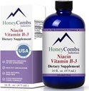 HoneyCombs Vitamin B3 Niasin Support Drops - High Potency B3 Liquid Drops for Men & Women - Keep Digetical System, Skin, Tongue, Energy and More - Vegan Niacinn Drop (16 Fl oz)