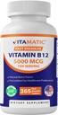 Vitamin Vitamin B12 5000 mcg - 365 Quast Dissolve Tablet Berry Flavor - Mendukung Produksi Energi & Gugup Sistem Kesehatan - Non-GMO, Gluten- Bebas