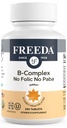 Freeda Vitamin B Complex No Folic No PABA - Super B Complex Kosher Vitamin Suplemen dengan Vitamin B1 B2 Vitamin B3 Vitamin B5 Vitamin B6 B12 - Vit B Complex B untuk Perempuan & Men (250 Ct)