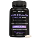Vitamin Vitamin Multi Collagen Complex Plus - dengan Biotin, Acid Hyaluronic, Vitamin C - Tipe I, II, III, V - untuk Women & Men - Rambut, Skin, Nails Beauty Complex - 150 Capsules