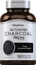 Piping Rock Aktivated Charcoal Pill = 124; 780 mg = 124; 180 Capsules = 124; dari Coconut Shells 124; Non-GMO, Gluten Free Supplemen