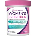 Produksi Resep Dokter untuk Perempuan, Prestasi Organik dan Progres, 70 Milyar CFU, 10 Strains, Shelf Stable, 30 Kapsul