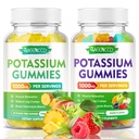 Potasium Citrate Gummies 1000mg, Potency Potnations Gummies Tinggi untuk Perempuan & Pria, Potasium Gummies Mendukung Kram Kaki & Otot Kesehatan, Pineapple & Campuran Buah Flavor