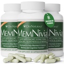 Suplemen Otak MemNivia untuk Memori & Focus 124; Sel Stems Dual- Sage Formula dengan Cognila, Bagosa, Basil Kudus & Ginger & Ginger 124; Cllinical Proven Mental Clarity Dukungan 124; 180 Capsules (3 Botol) Amerika Serikat Dibuat