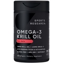 Riset Olahraga Krill Oil Suplemen dengan EPA & DHA Omega 3, Phospholipids & Astaxanthin dari Antartika Krill - Konsentrasi Tertinggi Krill Oil untuk Pria & Perempuan - 500mg, 120 Softgel Capsules