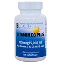 VITAMIN D3 PLUS -125 mcg (5000 IU) Vitamin D3 124; Vitamin K2 (MK-7) dan Vitamin A 124; Bentuk Alam Vitamin D 124; Termasuk Tocotrienol sebagai Antioxidants 142; Non-GMO 124; 150 Softgel Caps