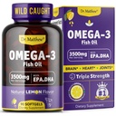 Omega-3 Minyak Ikan, 3500 mg, EPA & DHA Tinggi - Tanpa Rasa Ikan, Mudah ditelan, Burpless, Lemon Alami - Mendukung Jantung, Otak & Gabungan Kesehatan - 90 Softgels - Tertangkap Liar.