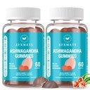 AFXMATE Ashwagandha Gummies & Vitamin D Gummies for Men & Women 120 Count Aswangdha Suplemen (Non-GMO, Sugar Free & Gluten Free)