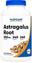 Nutricost Astragallus Capsules 550mg, 240 Vegetarian Capsules - Non-GMO dan Gluten Free