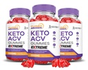 (3 Paket) Turbo Ripped Keto ACV Gummies Ekstrim 2000MG Turbo Ripped Keto Gummies Apple Cider Formulated dengan Powder Beet Juice B12 Vegan Non GMO 180 Gummys