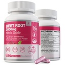 Beet Root Capsules 2000mg Nitric Oxide Suplemen / Grape Seed Extract Extract Circulation & Blood Flow, Energy for Men / Women, Organic Beetroot Powder, Non GMO, 240 Counts