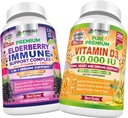 FRESH HEALTHCARE Elderberry Immune Dukungan dan Vitamin D3 10.000 IU - Bundle