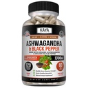 Kaya Amfial Ashwagandha 1300mg, 120 Count Capsules for Stress Relief, Adrenal, Mood & Thyroid Dukungan, Black Pepper dan 100% Pure Ashwagandha -120 Capsules