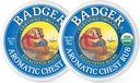 Badger - Aromatic Chest Gosok, Eucalyptus & Mint, Tersertifikasi Organik, Soothing Vapor Rub with Eucalyptus Escalyptus Oil, Baby Chest Gosok, Vapor RumbOive, 0.75 oz - 2- Pack