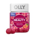 OLLY Undeniable Beauty Gummy, For Hair, Skin, Nails, Biotin, Vitamin C, Keratin, Chewable Supplement, Grapefruit, 30 Hari Supply - 60 Count