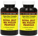 YS Eco Bee Farms, Royal Jelly Bee Pollen Propolis ditambah Korea Ginseng, 90 Capsules (2Pack)