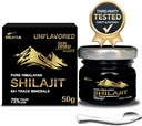 Autentik Shilajit Murni Himalaya Organik Shilajit Suplemen Resin Emas + Tingkat dengan 85 + Trace Minerals dengan 75% Fulvic Acid, Overall Energy & Ammune Dukung, Murni Shilajit untuk Pria & Women, 50g
