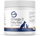 Pharmaceuticals Stratford EZ Chew Omega 3 Fatty Acid Chew Max Power - Dog Omega 3 Supplement - Soft Chew Treats with Fish Oil for Dogs - Kecil dan Medium Dogs - 60 Soft Chews